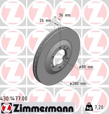 Zimmermann 430.1477.00 - Bremžu diski adetalas.lv