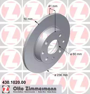 Zimmermann 430.1020.00 - Bremžu diski adetalas.lv