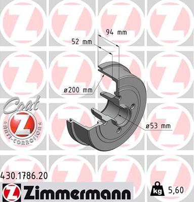 Zimmermann 430.1786.20 - Bremžu trumulis adetalas.lv