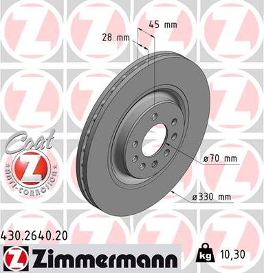 Zimmermann 430.2640.20 - Bremžu diski adetalas.lv