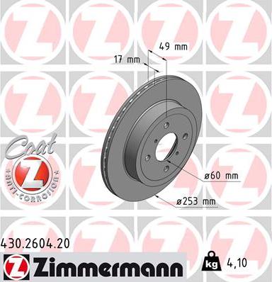 Zimmermann 430.2604.20 - Bremžu diski adetalas.lv