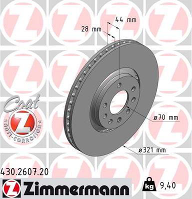 Zimmermann 430.2607.20 - Bremžu diski adetalas.lv