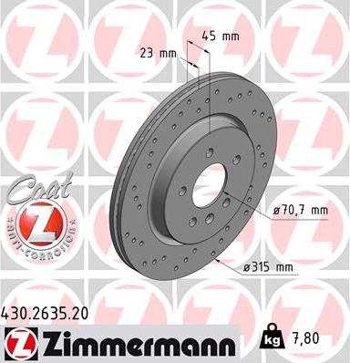 Zimmermann 430.2635.20 - Bremžu diski adetalas.lv