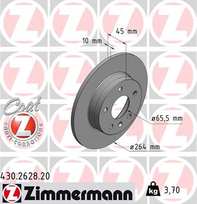 Zimmermann 430.2628.20 - Bremžu diski adetalas.lv