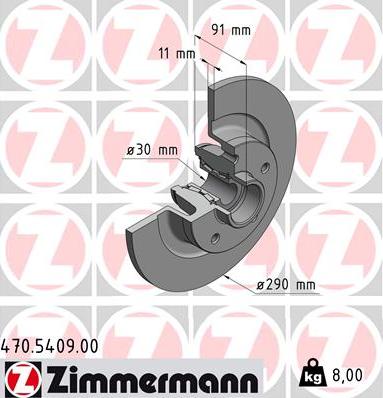 Zimmermann 470.5409.00 - Bremžu diski adetalas.lv