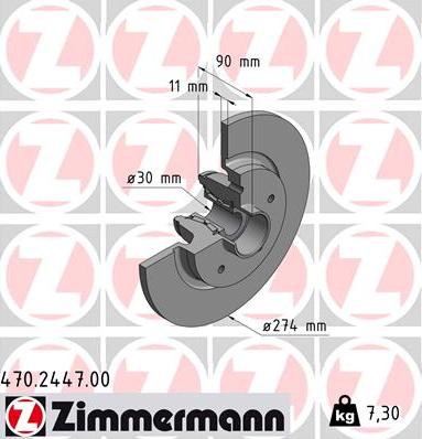 Zimmermann 470.2447.00 - Bremžu diski adetalas.lv