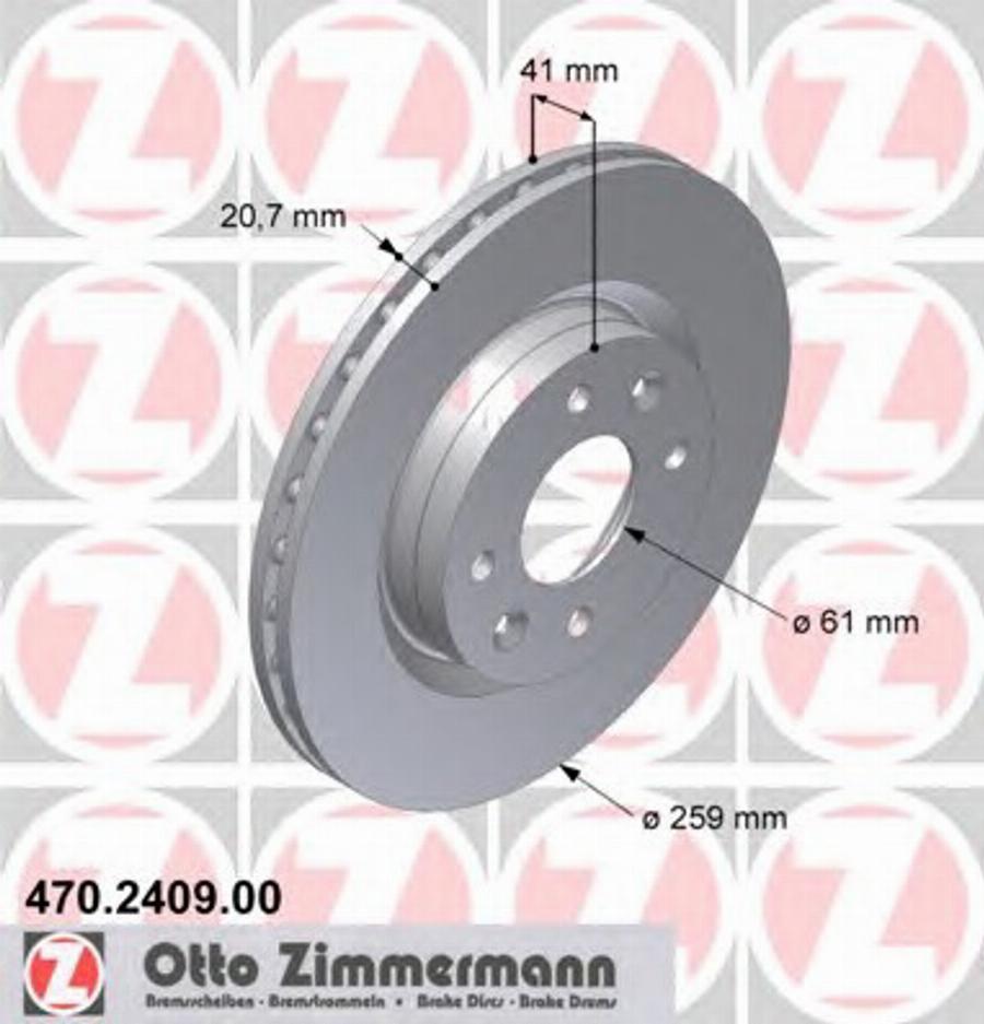 Zimmermann 470 2409 00 - Bremžu diski adetalas.lv