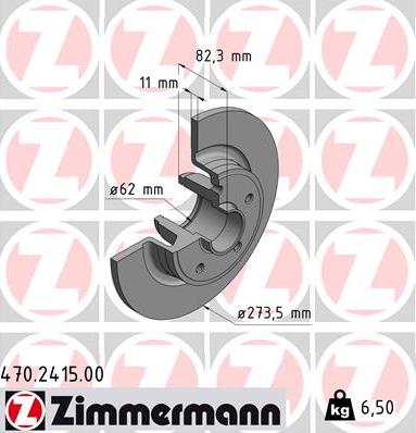 Zimmermann 470.2415.00 - Bremžu diski adetalas.lv