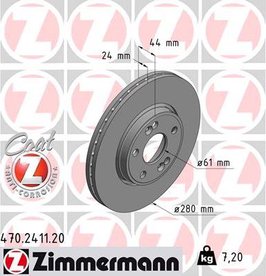 Zimmermann 470.2411.20 - Bremžu diski adetalas.lv