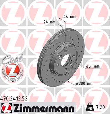 Zimmermann 470.2412.52 - Bremžu diski adetalas.lv