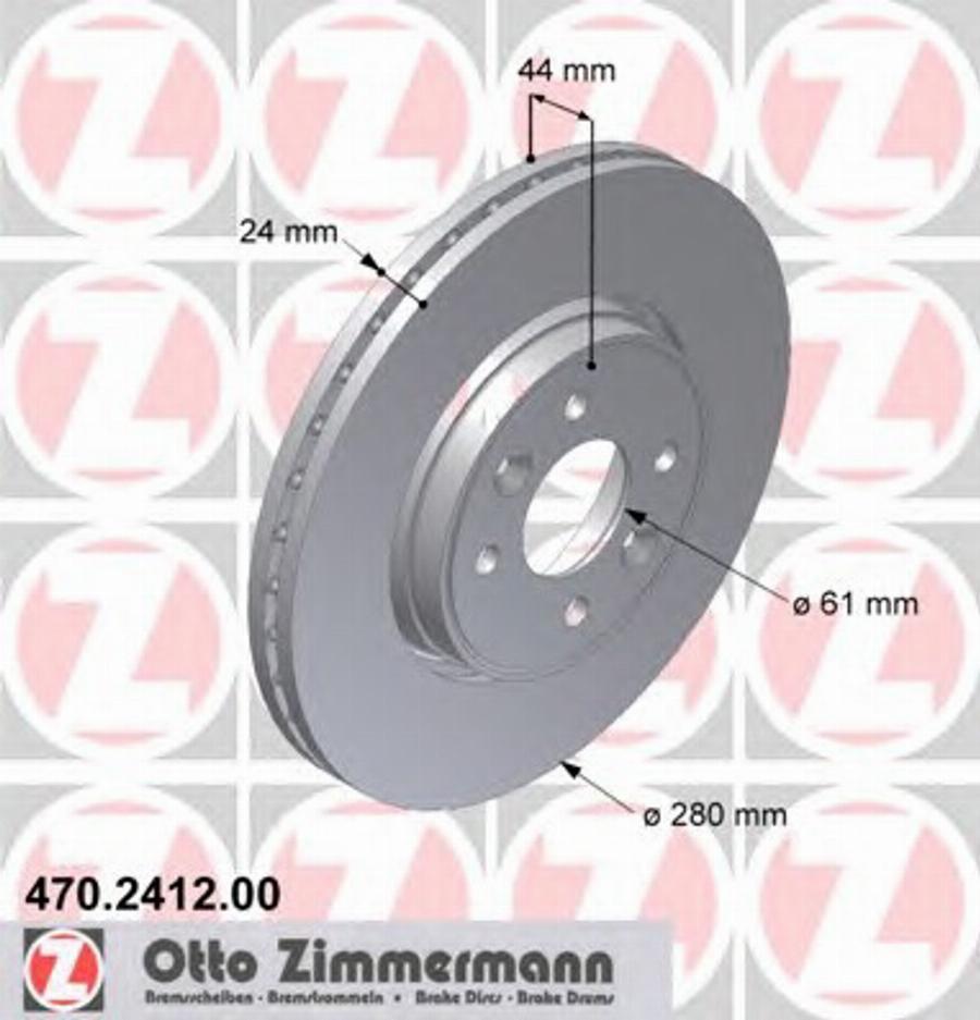 Zimmermann 470.2412.00 - Bremžu diski adetalas.lv