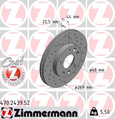 Zimmermann 470.2439.52 - Bremžu diski adetalas.lv