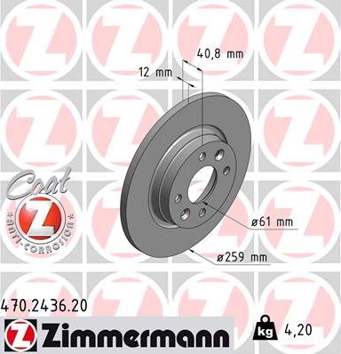 Zimmermann 470.2436.20 - Bremžu diski adetalas.lv