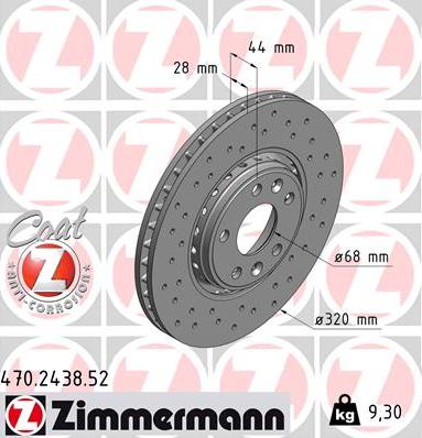 Zimmermann 470.2438.52 - Bremžu diski adetalas.lv