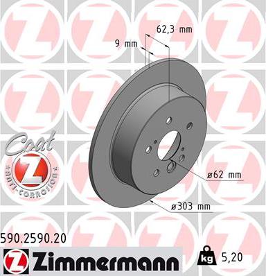 Zimmermann 590.2590.20 - Bremžu diski adetalas.lv