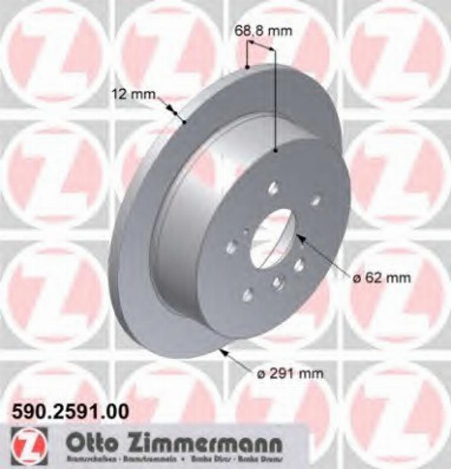 Zimmermann 590.2591.00 - Bremžu diski adetalas.lv