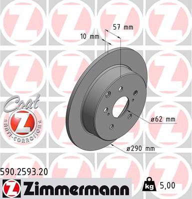 Zimmermann 590.2593.20 - Bremžu diski adetalas.lv