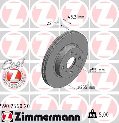 Zimmermann 590.2560.20 - Bremžu diski adetalas.lv