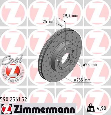 Zimmermann 590.2561.52 - Bremžu diski adetalas.lv