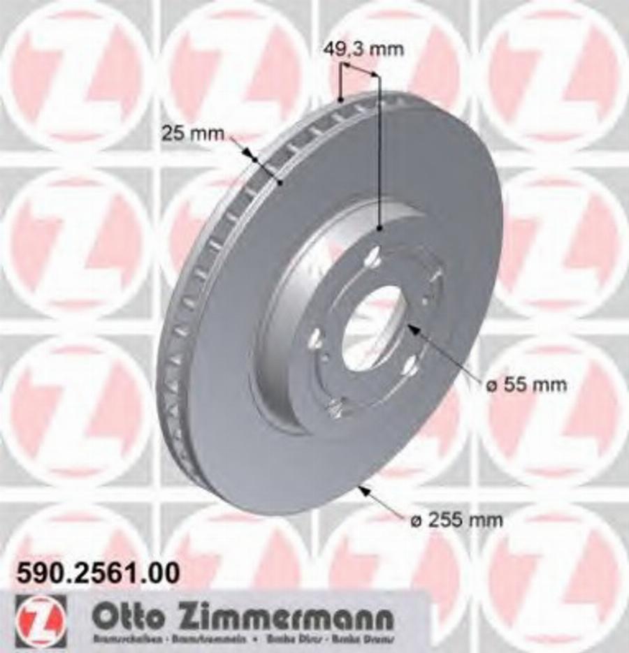 Zimmermann 590 2561 00 - Bremžu diski adetalas.lv