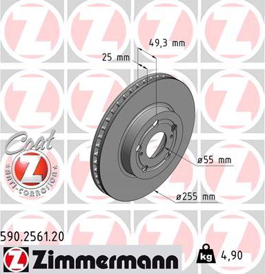 Zimmermann 590.2561.20 - Bremžu diski adetalas.lv