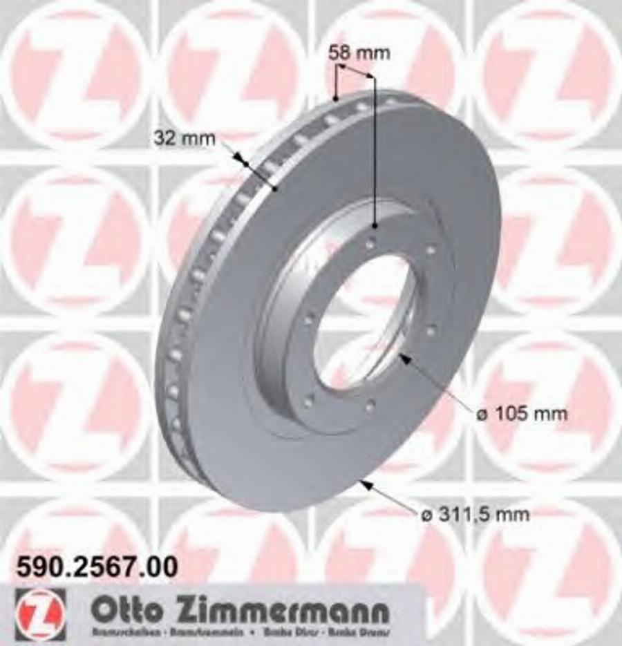 Zimmermann 590 2567 00 - Bremžu diski adetalas.lv