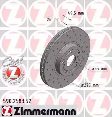 Zimmermann 590.2583.52 - Bremžu diski adetalas.lv