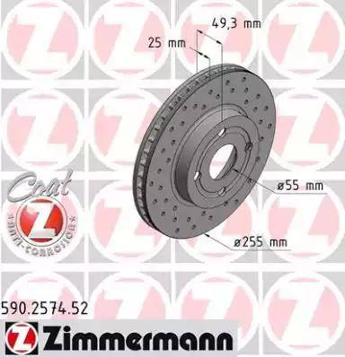 Zimmermann 590.2574.52 - Bremžu diski adetalas.lv