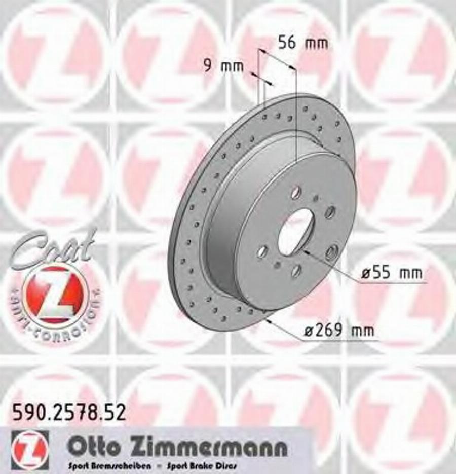 Zimmermann 590.2578.52 - Bremžu diski adetalas.lv