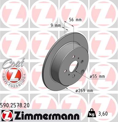 Zimmermann 590.2578.20 - Bremžu diski adetalas.lv