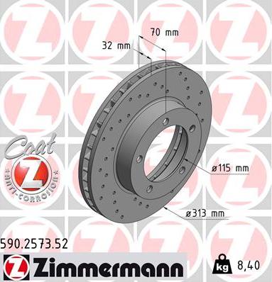 Zimmermann 590.2573.52 - Bremžu diski adetalas.lv