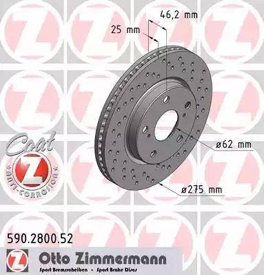 Zimmermann 590.2800.52 - Bremžu diski adetalas.lv