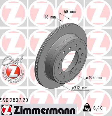 Zimmermann 590.2807.20 - Bremžu diski adetalas.lv