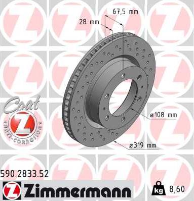 Zimmermann 590.2833.52 - Bremžu diski adetalas.lv