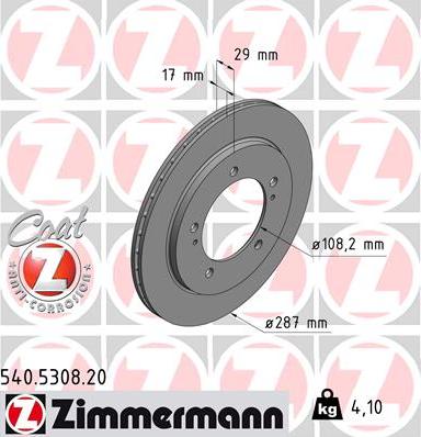 Zimmermann 540.5308.20 - Bremžu diski adetalas.lv