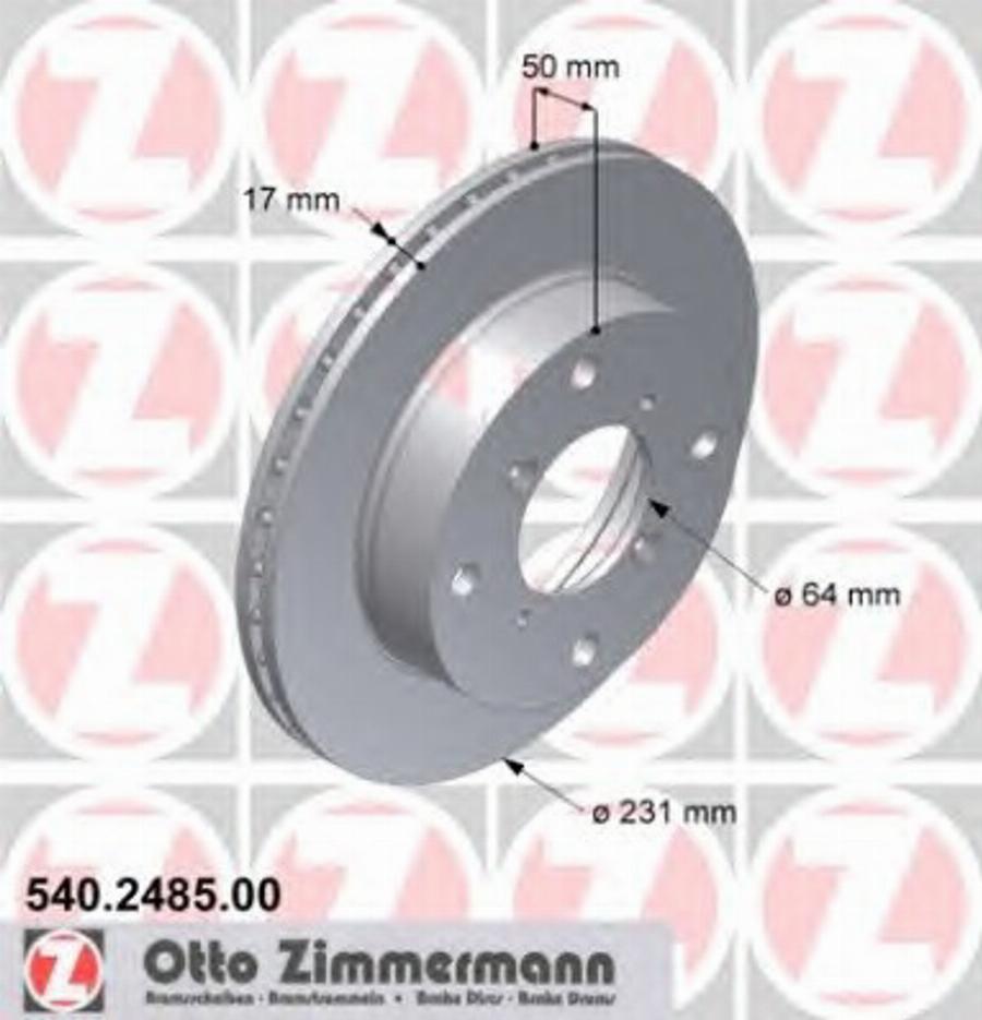 Zimmermann 540 2485 00 - Bremžu diski adetalas.lv