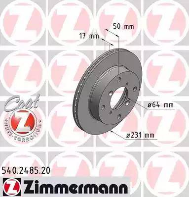 Zimmermann 540.2485.20 - Bremžu diski adetalas.lv