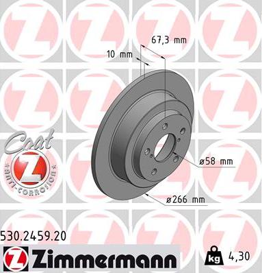 Zimmermann 530.2459.20 - Bremžu diski adetalas.lv