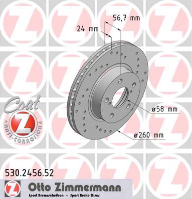 Zimmermann 530.2456.52 - Bremžu diski adetalas.lv