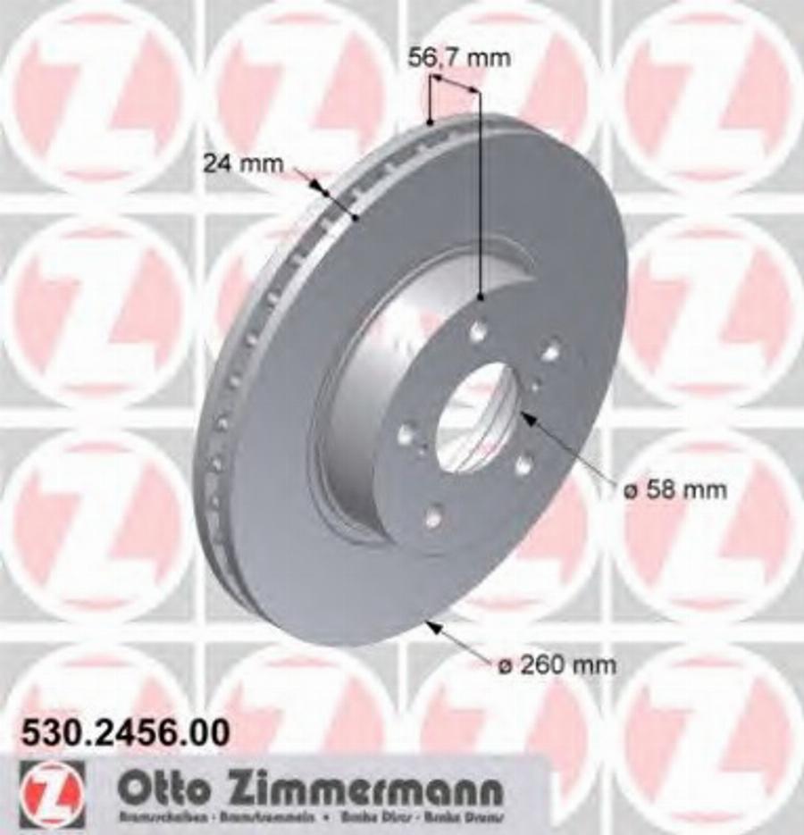 Zimmermann 530 2456 00 - Bremžu diski adetalas.lv