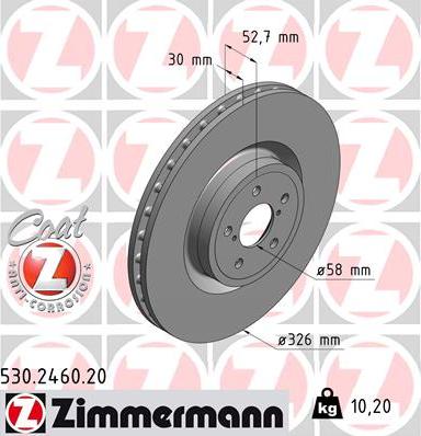 Zimmermann 530.2460.20 - Bremžu diski adetalas.lv