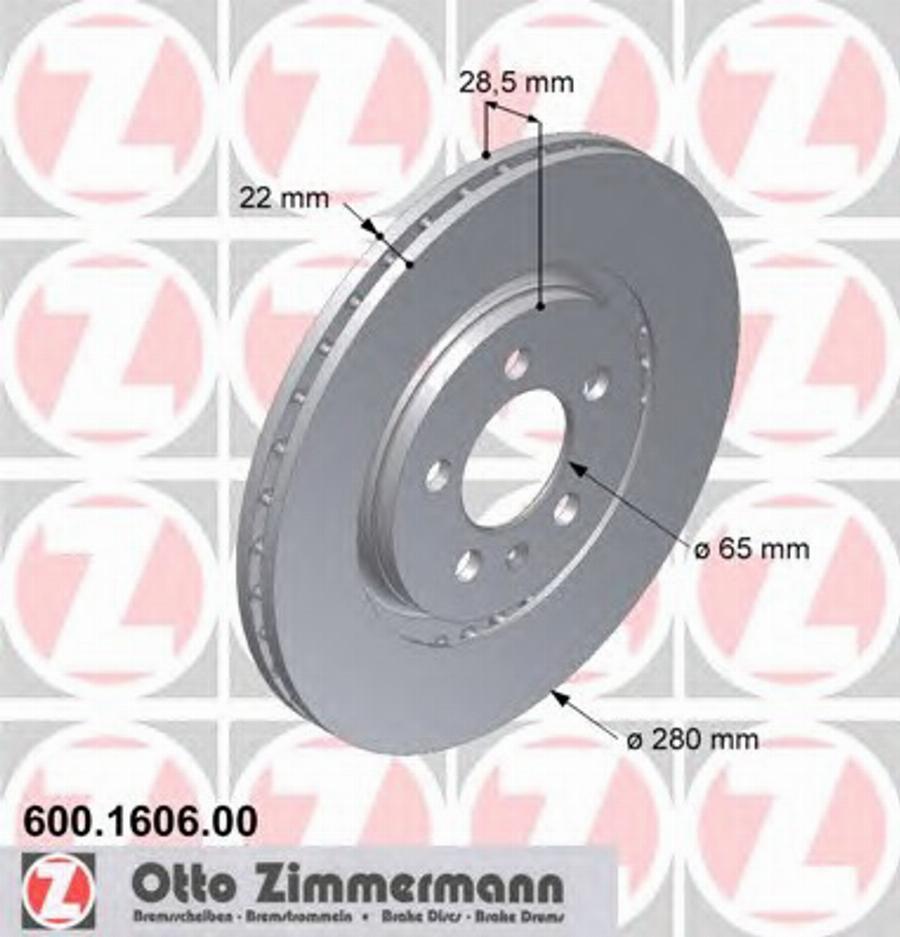 Zimmermann 600 1606 00 - Bremžu diski adetalas.lv