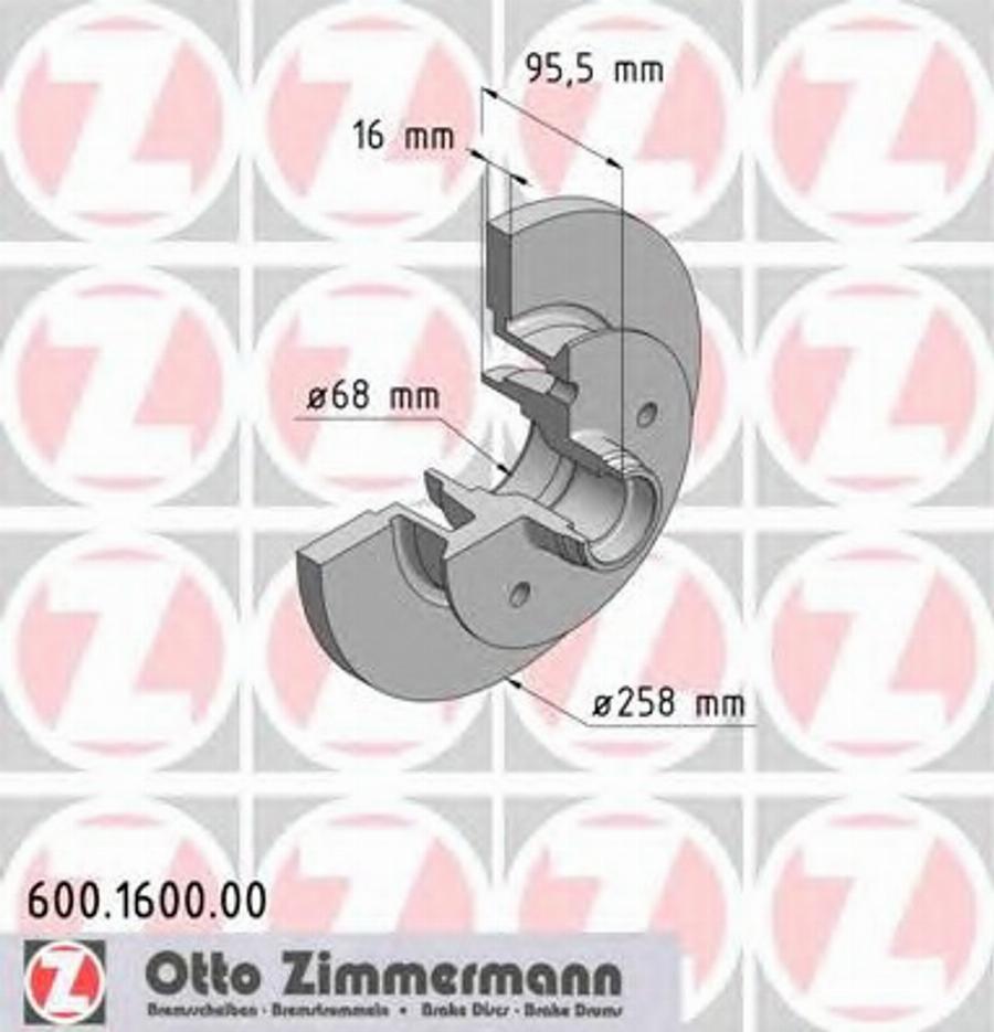 Zimmermann 600 1600 00 - Bremžu diski adetalas.lv