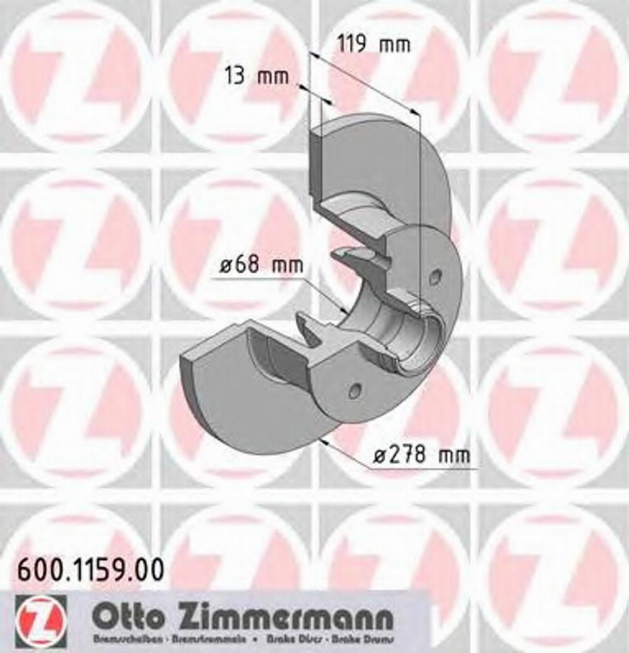 Zimmermann 600 1159 00 - Bremžu diski adetalas.lv