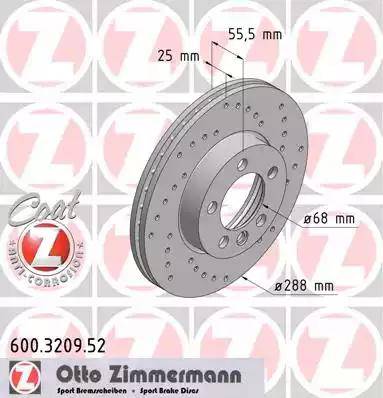 Zimmermann 600.3209.52 - Bremžu diski adetalas.lv