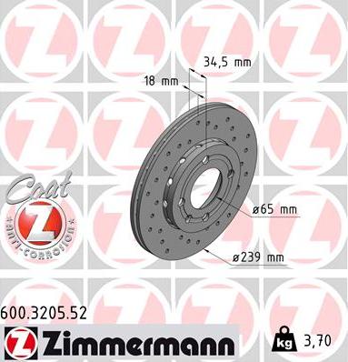 Zimmermann 600.3205.52 - Bremžu diski adetalas.lv