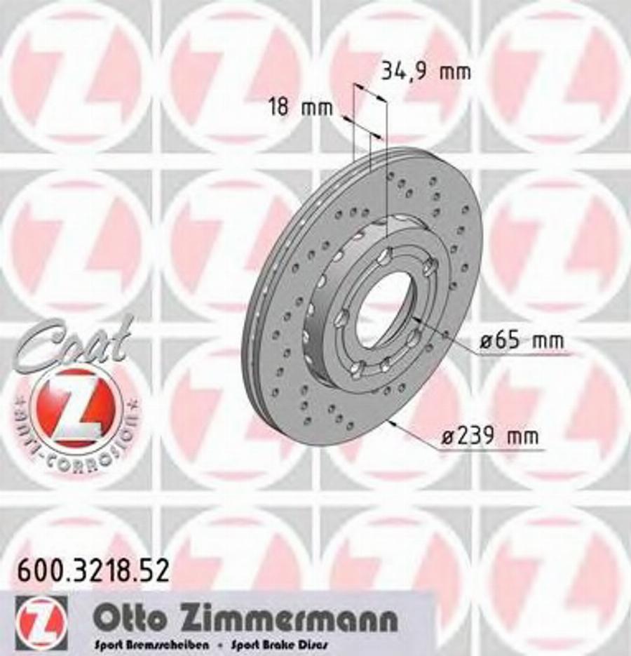 Zimmermann 600.3218.52 - Bremžu diski adetalas.lv