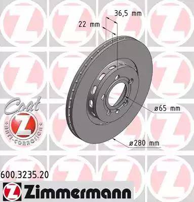 Zimmermann 600.3235.20 - Bremžu diski adetalas.lv