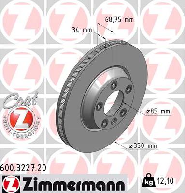 Zimmermann 600.3227.20 - Bremžu diski adetalas.lv