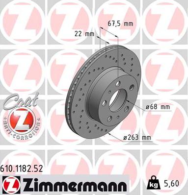 Zimmermann 610.1182.52 - Bremžu diski adetalas.lv